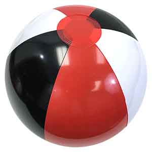 16'' Red Black & White Beach Balls