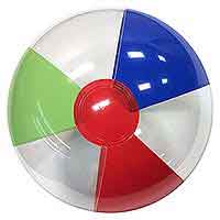 16'' Red Blue Lime & Clear Beach Balls