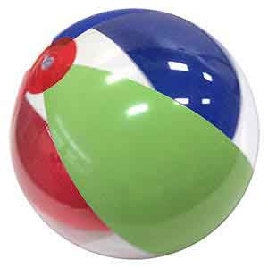 16'' Red Blue Lime & Clear Beach Balls