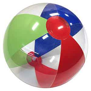 16'' Red Blue Lime & Clear Beach Balls