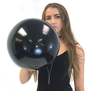 16'' Solid Black Beach Balls