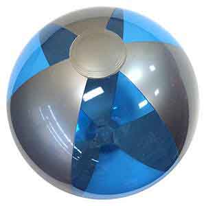 16'' Translucent Blue & Silver Beach Balls