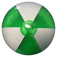 16'' Translucent Green & White Beach Balls