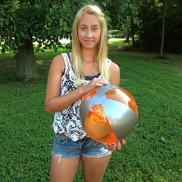 16'' Translucent Orange & Silver Beach Balls