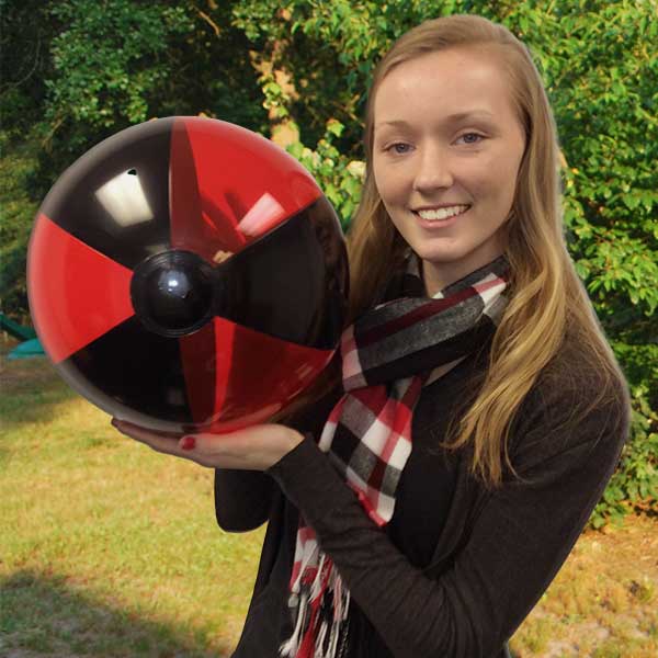 16'' Translucent Red & Black Beach Balls