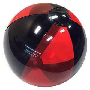 12'' Translucent Red & Black Beach Balls