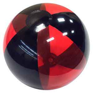 16'' Translucent Red & Black Beach Balls
