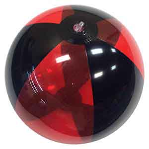 16'' Translucent Red & Black Beach Balls