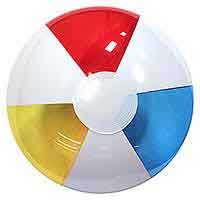 16'' Translucent Red Blue & Yellow with White