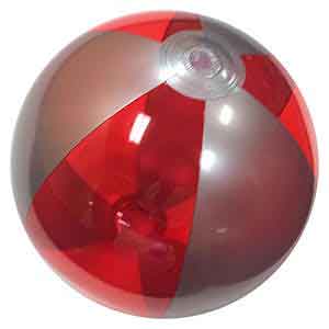 16'' Translucent Red & Silver Beach Balls