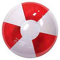 16'' Translucent Red & White Beach Balls