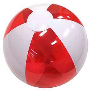 16'' Translucent Red & White Beach Balls