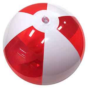 16'' Translucent Red & White Beach Balls