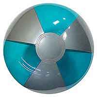 16'' Translucent Teal & Silver Beach Balls