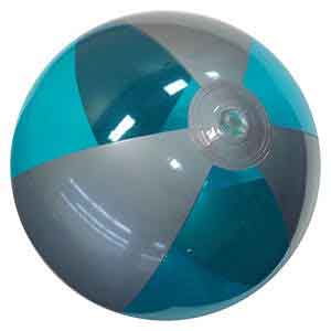 16'' Translucent Teal & Silver Beach Balls