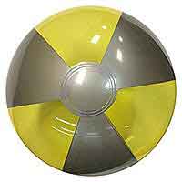 16'' Translucent Yellow & Silver Beach Balls