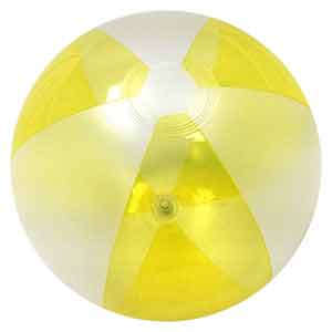 16'' Translucent Yellow & Opaque Beach Balls