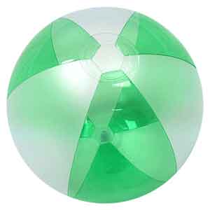 16'' Translucent Green & Opaque Beach Balls