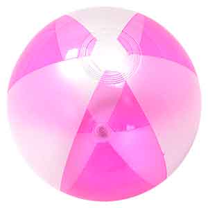 16'' Translucent Pink & Opaque Beach Balls