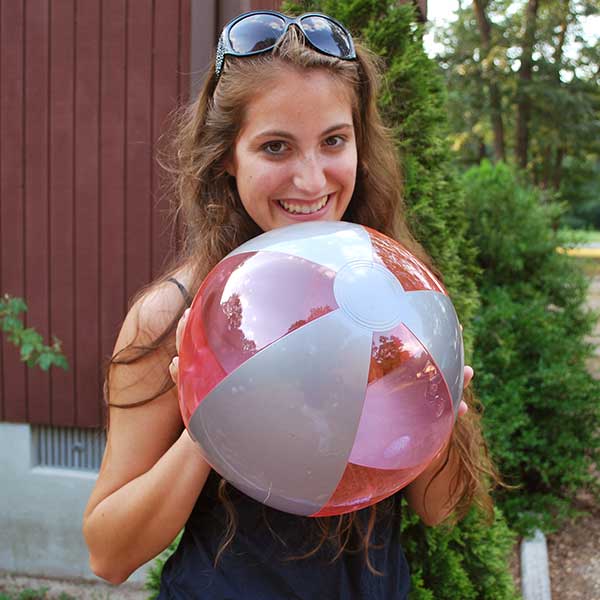 16'' Translucent Pink & Silver Beach Balls