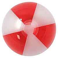 16'' Translucent Red & Opaque Beach Balls