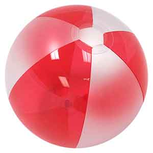 16'' Translucent Red & Opaque Beach Balls