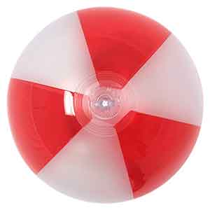 16'' Translucent Red & Opaque Beach Balls