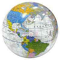 16'' World Globe Clear Beach Balls