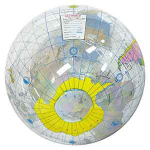 16'' World Globe Clear Beach Balls