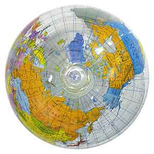 16'' World Globe Clear Beach Balls