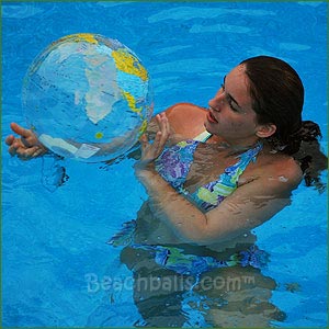 16'' World Globe Clear Beach Balls