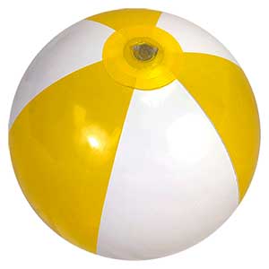 16'' Yellow & White Beach Balls