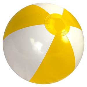 16'' Yellow & White Beach Balls