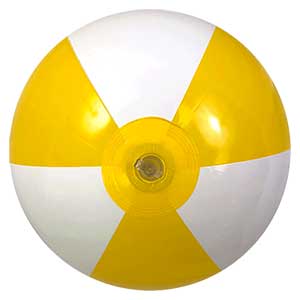 16'' Yellow & White Beach Balls