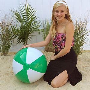 24'' Green & White Beach Balls