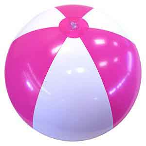 24'' Hot Pink & White Beach Balls