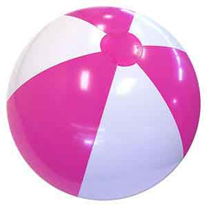 24'' Hot Pink & White Beach Balls