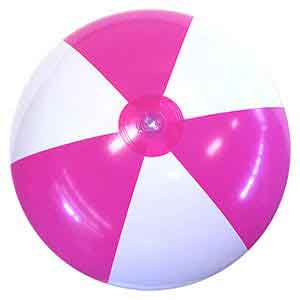 24'' Hot Pink & White Beach Balls