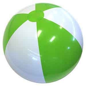 24'' Lime Green & White Beach Balls