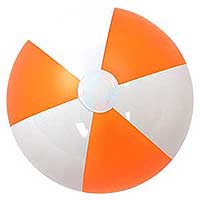 24'' Opaque Orange & White Beach Ball