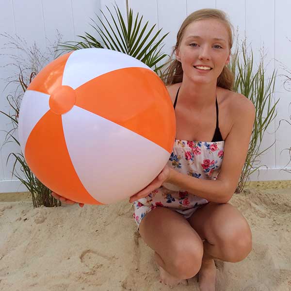 24-Inch Orange & White Beach Balls, 24-Inch Beach Balls