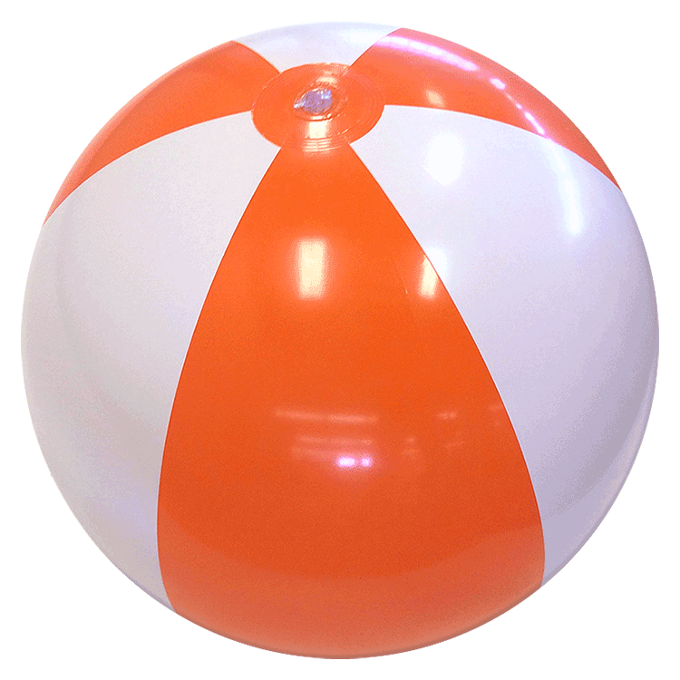24-Inch Orange & White Beach Balls, 24-Inch Beach Balls