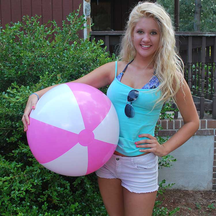24'' Pink & White Beach Balls