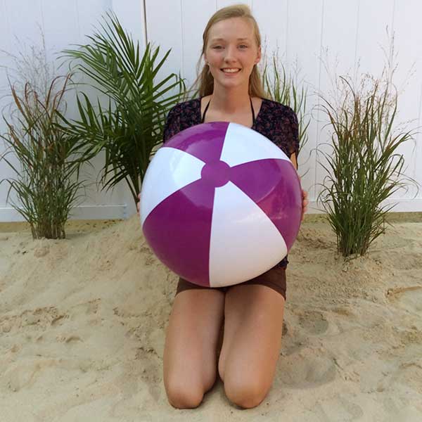 24'' Purple & White Beach Balls