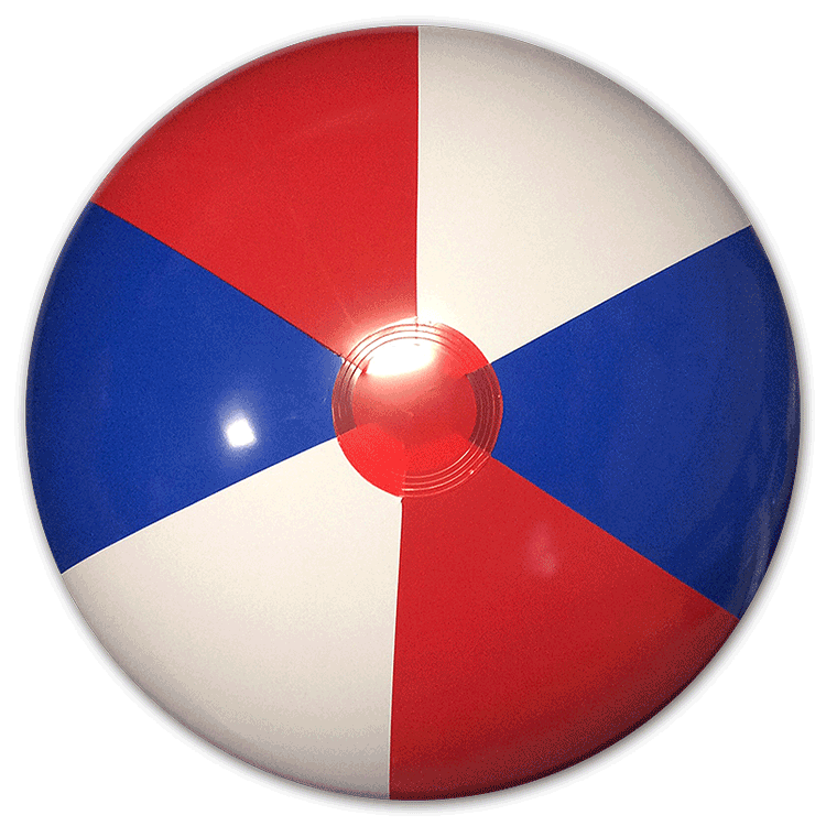 White and Blue Stars 24"  NEW Red Grinstudios Beach Ball 