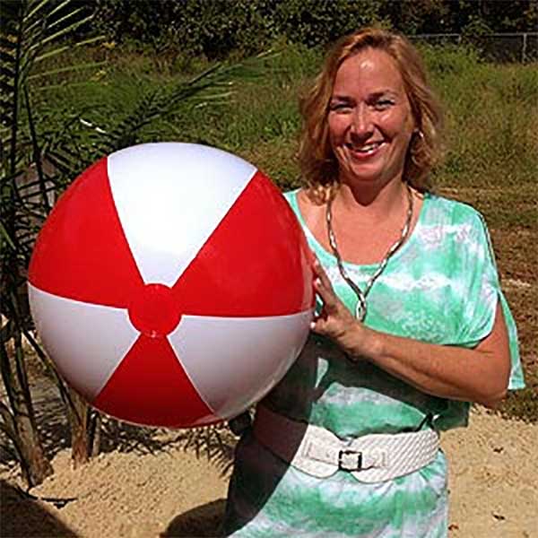 24'' Red & White Beach Balls