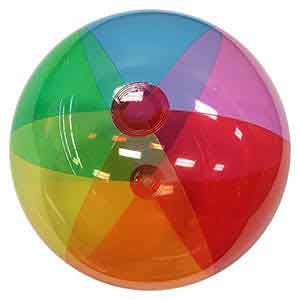 24'' Translucent Rainbow Beach Balls