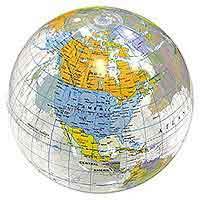 24'' World Globe Clear Ocean Beach Balls