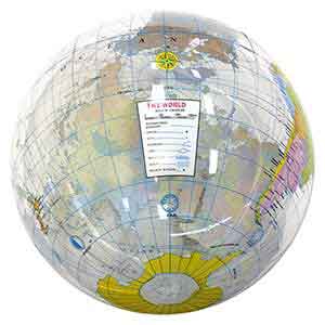 24'' World Globe Clear Ocean Beach Balls