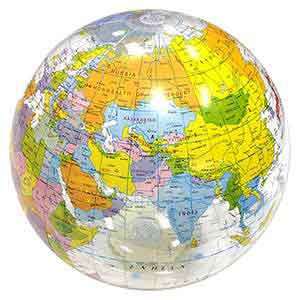 24'' World Globe Clear Ocean Beach Balls